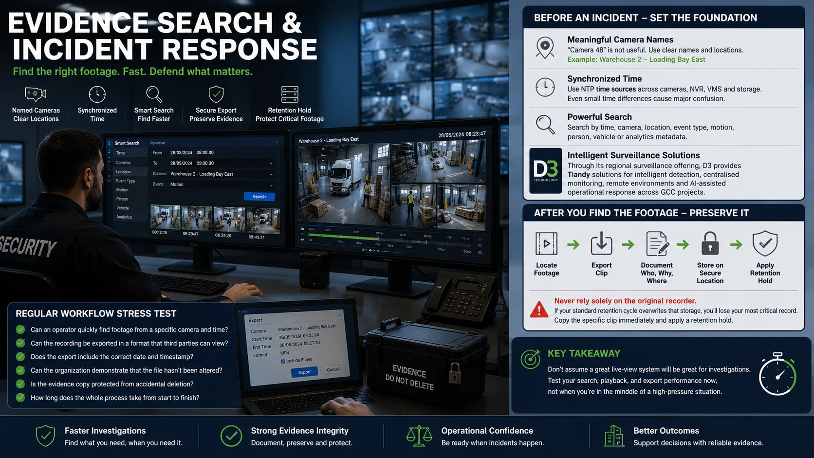 Video Surveillance Storage Planning | How Long Should Businesses Keep CCTV Footage? 2 Evidence Search and Incident Response