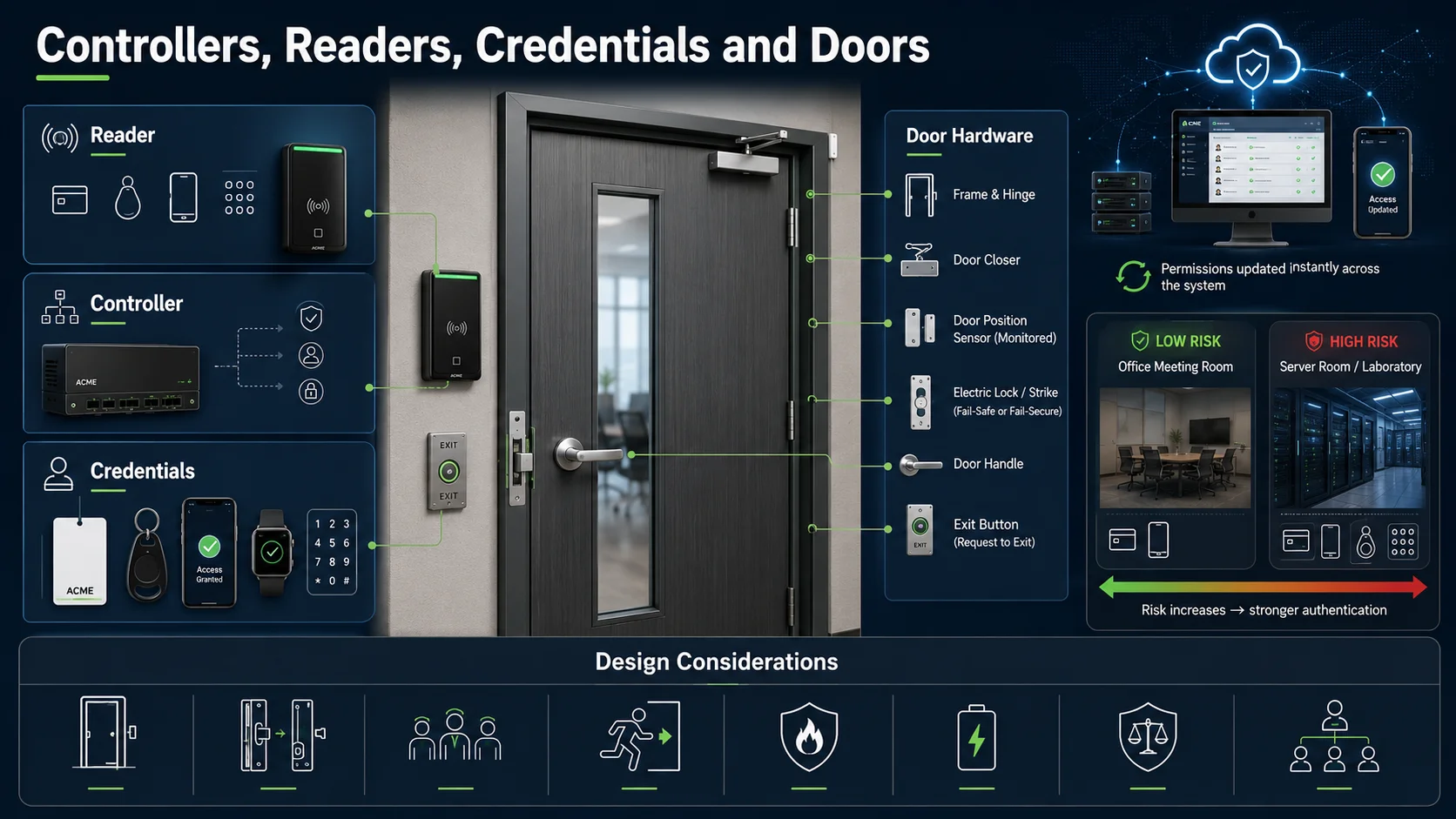 Networked Access Control; Designing Secure Multi-Site Entry Management 1 Controllers, Readers, Credentials and Doors