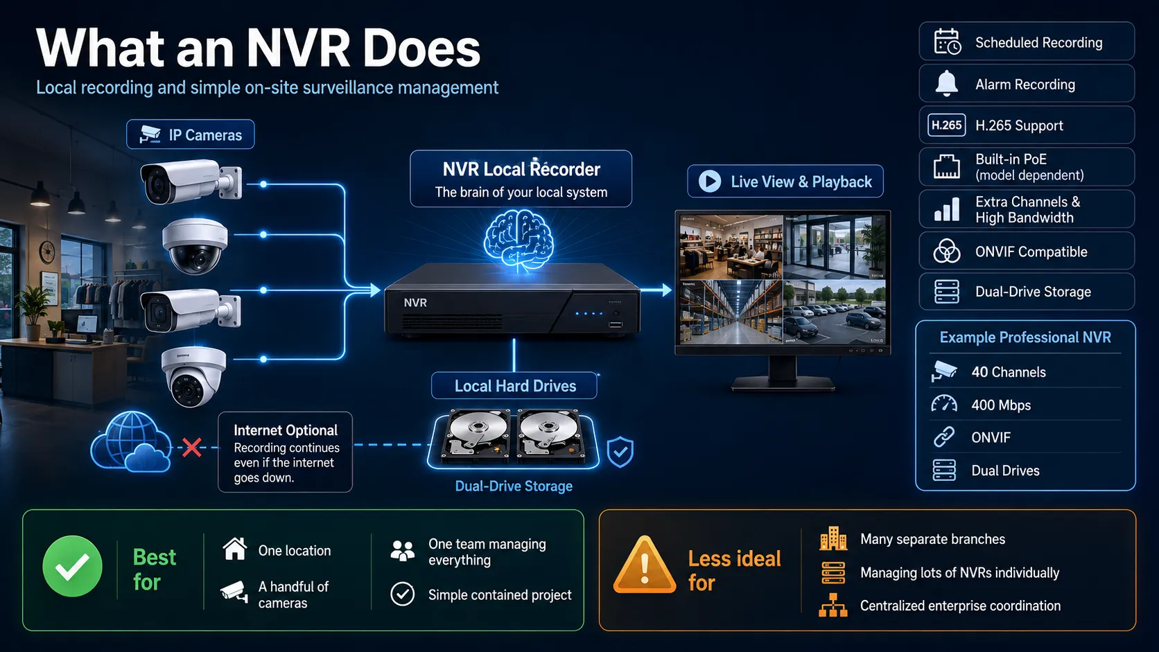 NVR vs VMS vs Cloud Video; Choosing the Right Surveillance Management Architecture 1 What an NVR Does