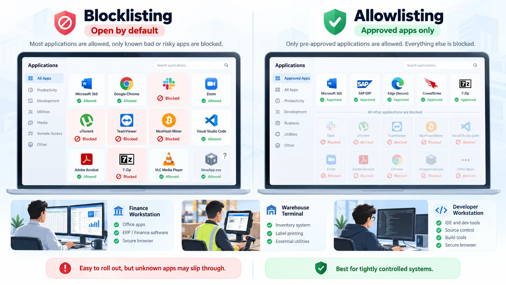 Application Control; Blocking Unapproved Software 1 Allowlisting vs Blocklisting