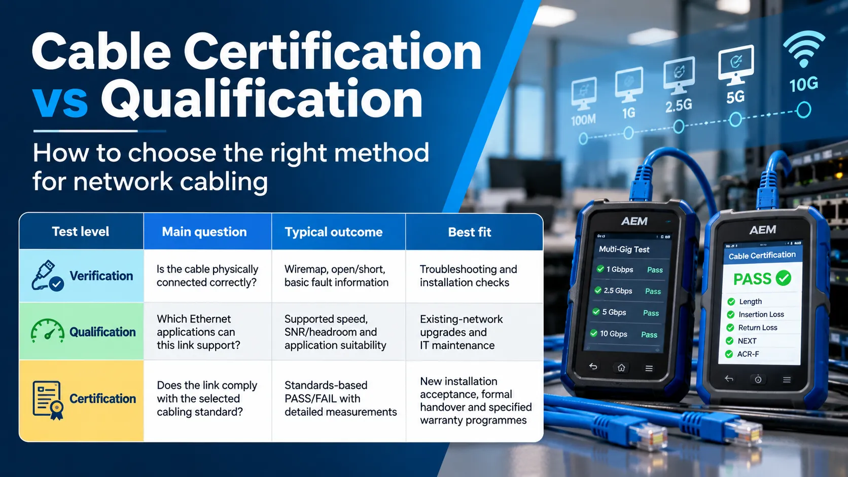 Cable Certification vs Qualification: Which Test? 2 When Qualification Is Enough
