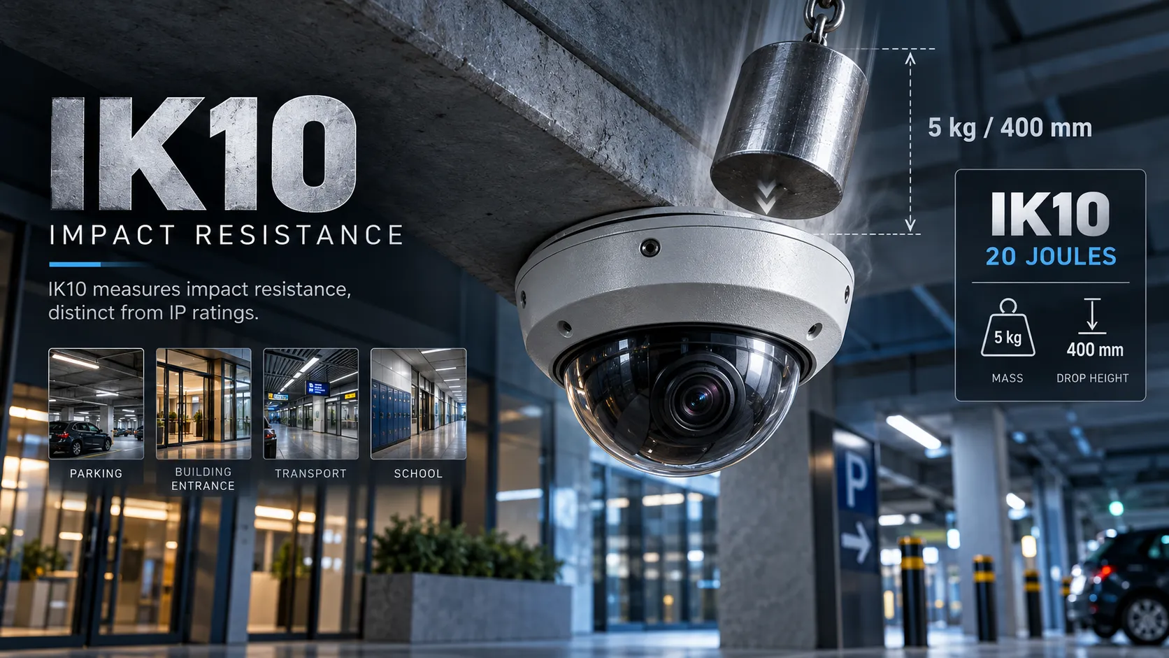 IP66 vs IP67 cameras: Water Protection and IK10 Ratings Explained 2 What IK10 Says About Impact Resistance