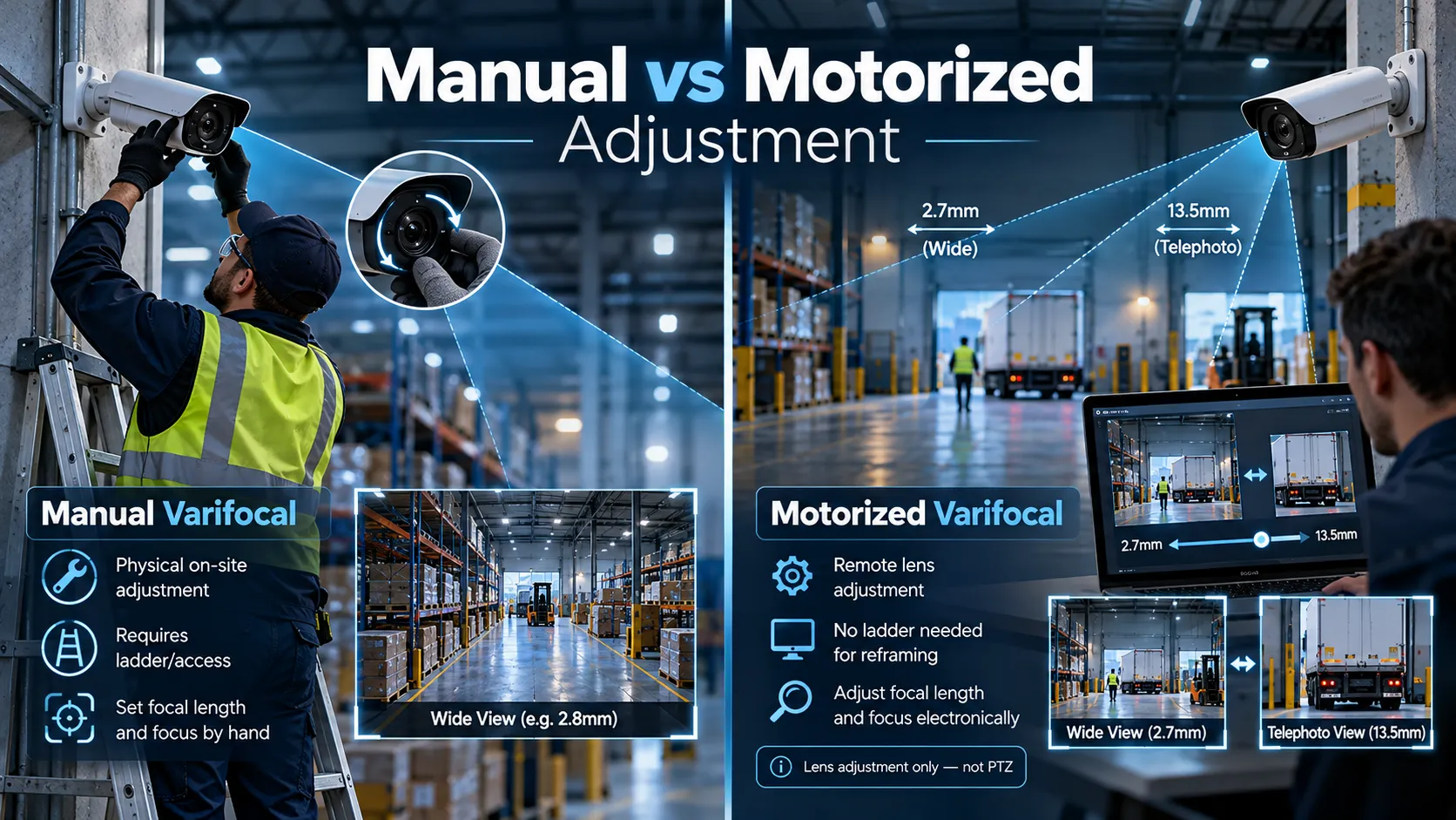 Fixed vs Varifocal Cameras: Choosing the Right Lens 2 Manual vs Motorized Adjustment