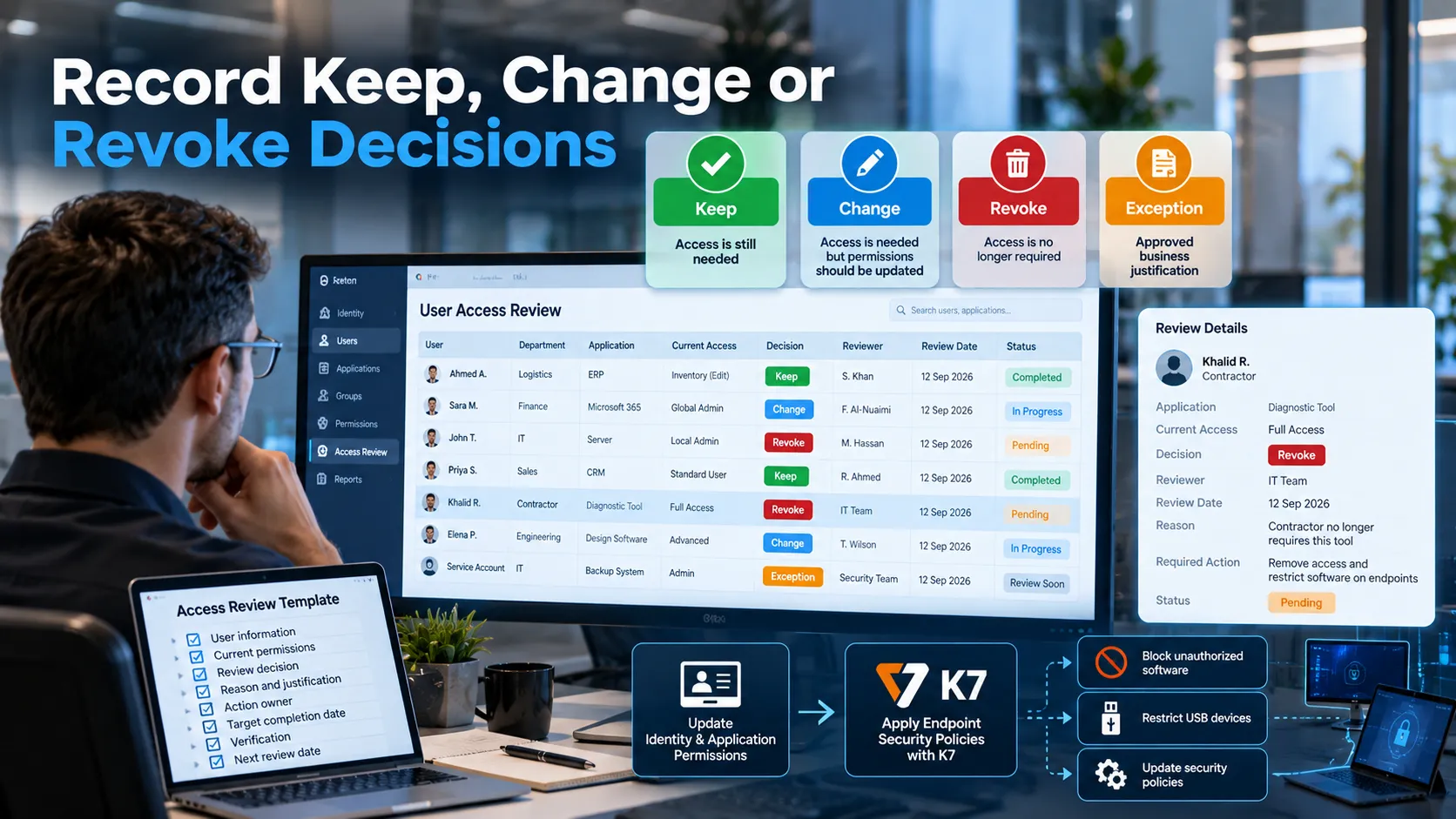 User Access Review Checklist for IT Teams 2 Record Keep, Change or Revoke Decisions