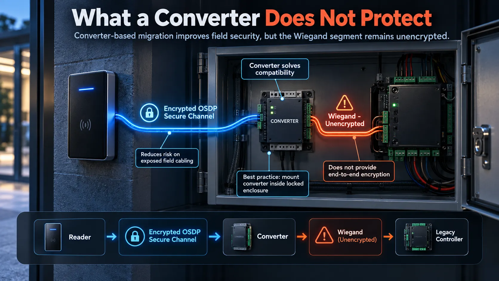 OSDP vs Wiegand: Choosing an Access Reader Protocol 4 What a Converter Does Not Protect